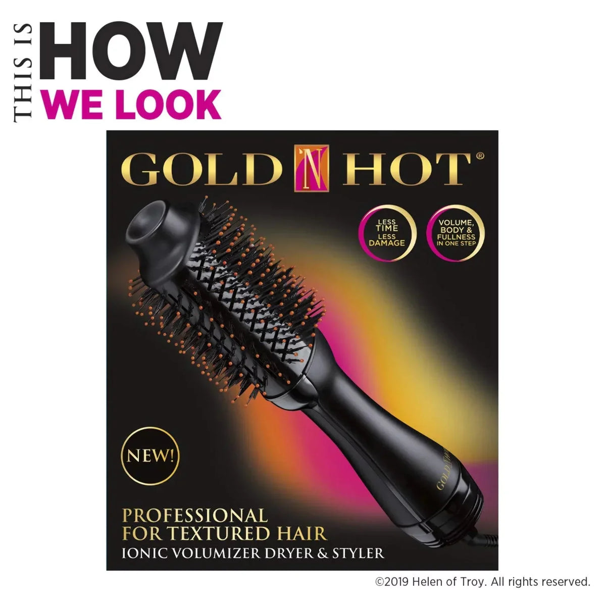 Gold N Styler Hair For Hot - Textured Dryer Ionic Volumizer Professional