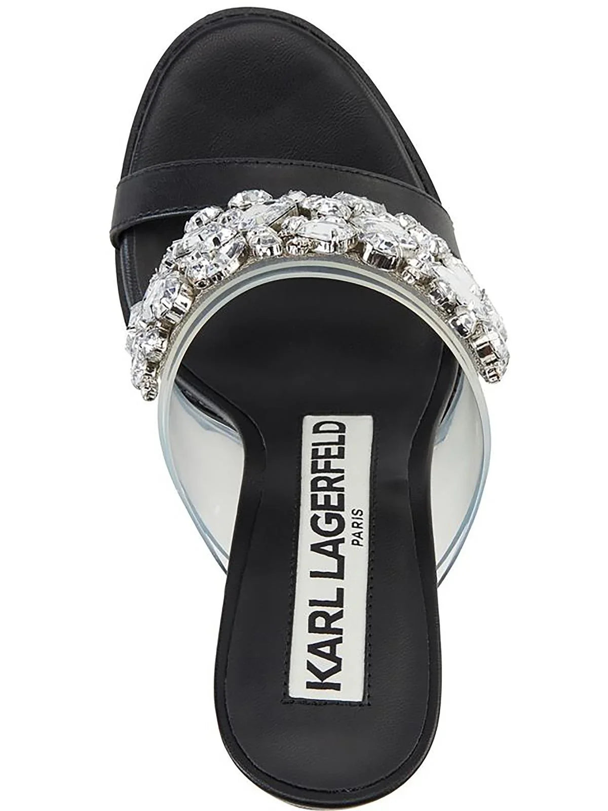 Womens Sandals Lagerfeld Mule Sole Rubber Rhinestone Karl Bedika