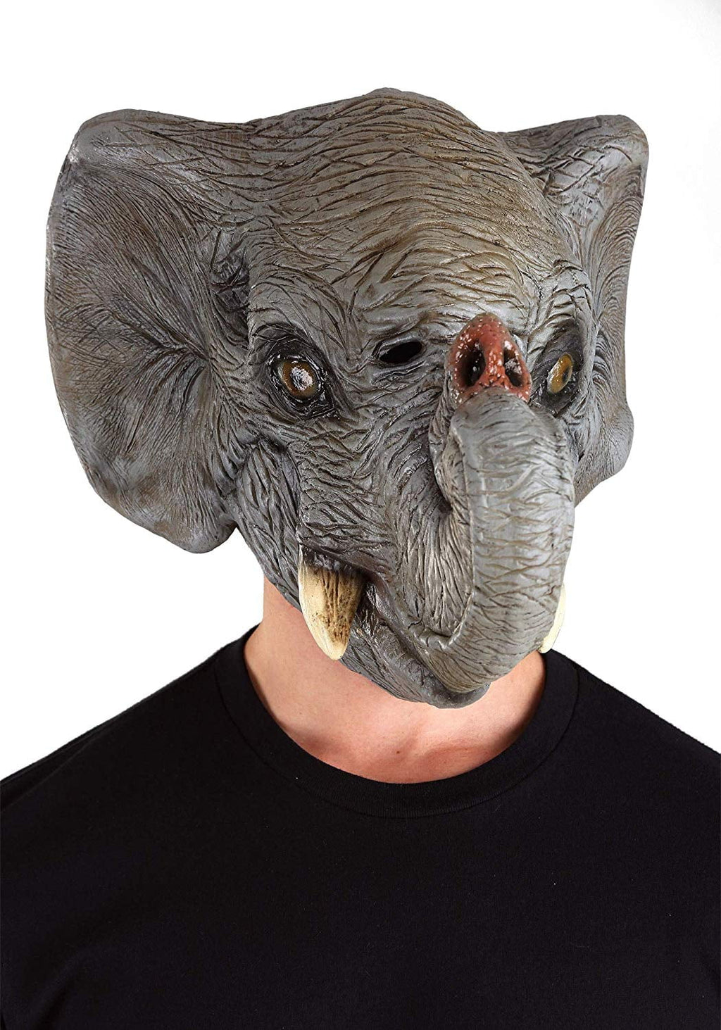 Grey Zoo Adult Overhead Safari Latex Head Mask Animal Deluxe Full Elephant Wild