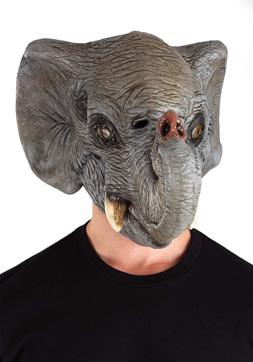 Grey Zoo Adult Overhead Safari Latex Head Mask Animal Deluxe Full Elephant Wild