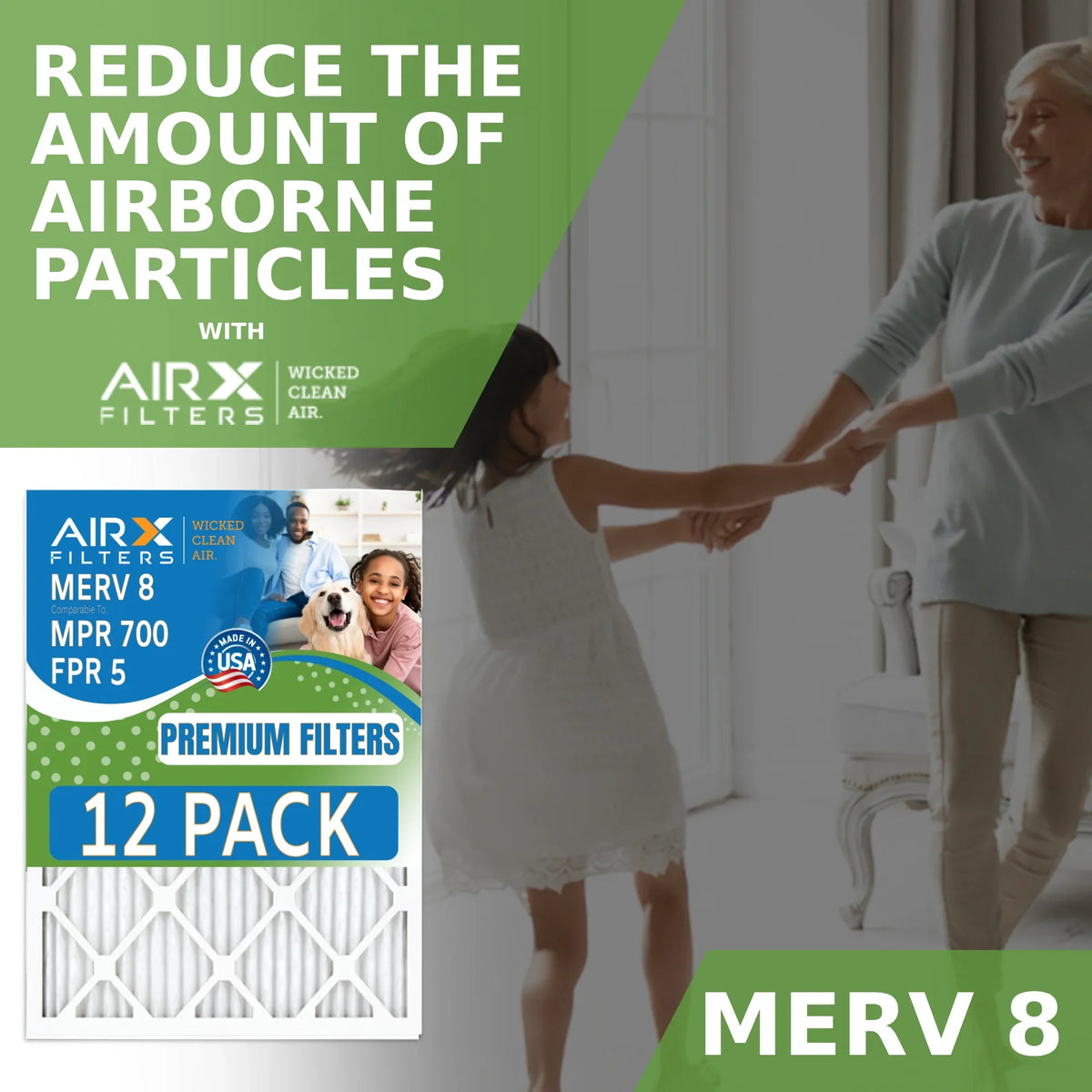 MERV Comparable Rating, 5 Pack of AIRX CLEAN AIR. 20x20x1 in MPR FILTERS 8 Furnace WICKED Air 700 USA FPR Made 12 by - Filter Filters & to