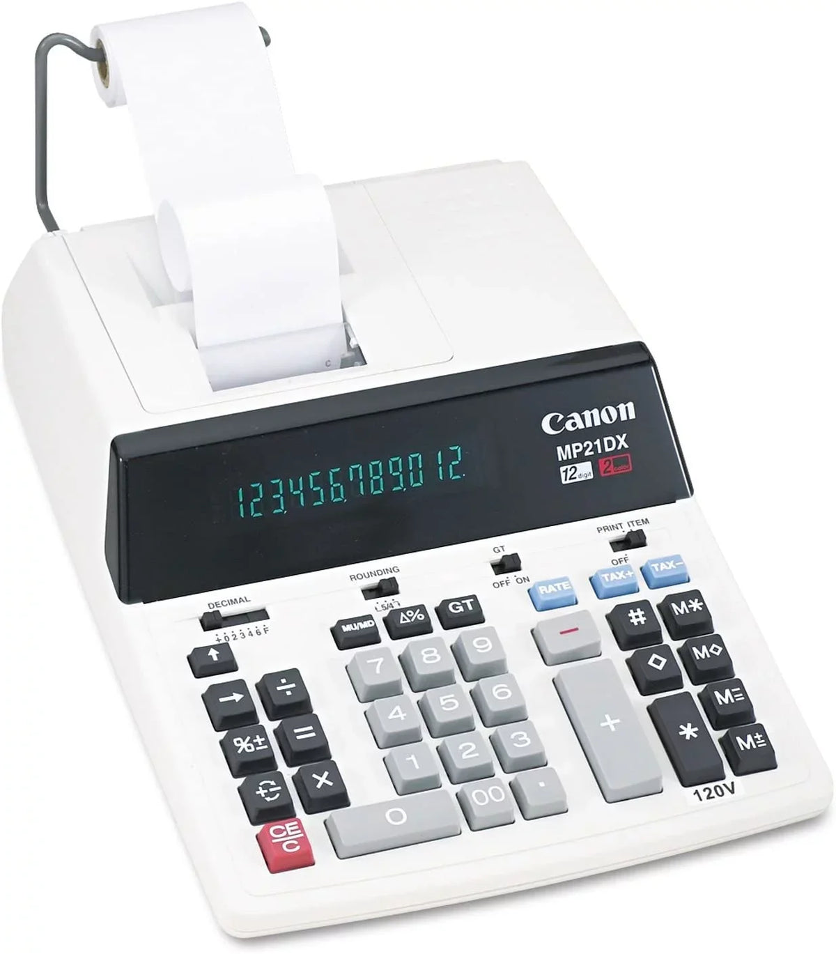 Printing Fluorescent 12-Digit Mp21dx Black/red Canon Two-Color Calculator MP21DX