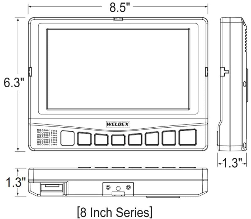 WDRV-8464M, Back Monitor LCD Input Up 8" Color 4-Camera