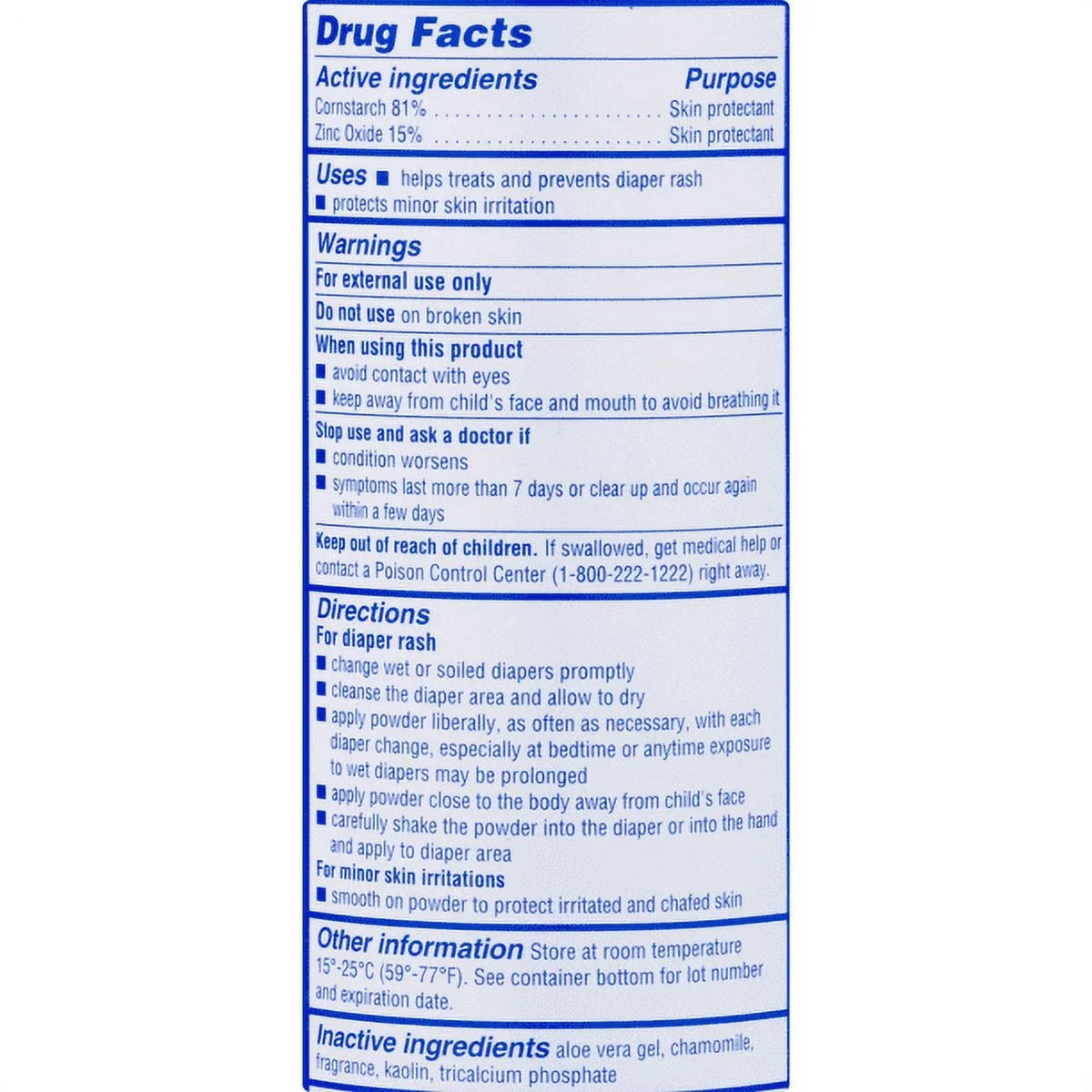 Pack Cornstarch Each oz Caldesene With Zinc 5 Baby Oxide 3 Powder