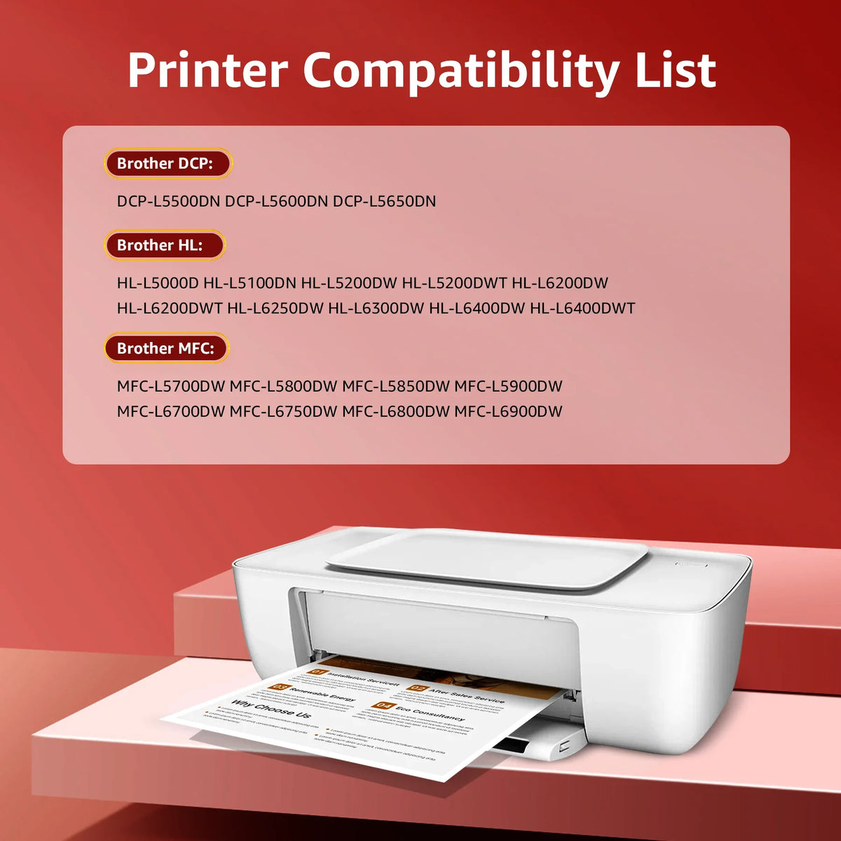 1x with DCP-L5500DN [4x MFC-L5900DW Drum]Compatible HL-L6200DWT + Use Replacement | Toner&Drum MFC-L5800DW Printers, TN-850 DR-820 HL-L6200DW black MFC-L5900DW Cartridge Toner