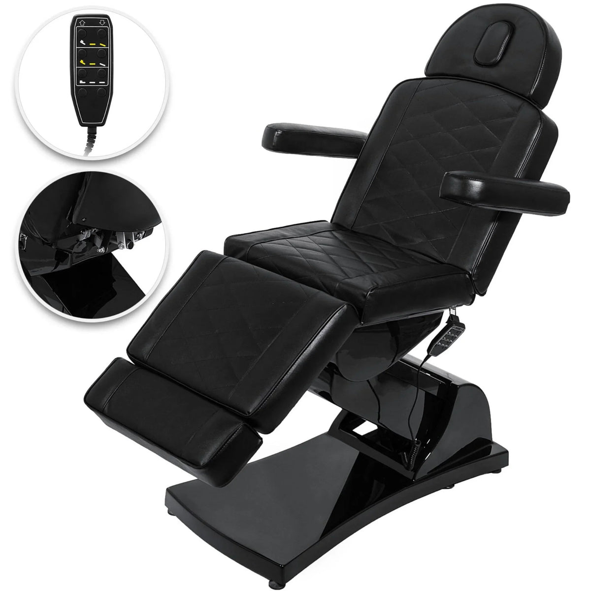Table for All Massage Salon 4 Electrical Dental Motors VEVOR Adjustable Tattoo Podiatry Reclining (Black) Chair Purpose Chair Spa Chair Electric Facial Full Bed Aesthetic Bed