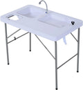 Faucet Fish Basins, exterior for Dual Camping Table 40'' Table and with liquid Sink Fishing, Folding Picnic, Station,