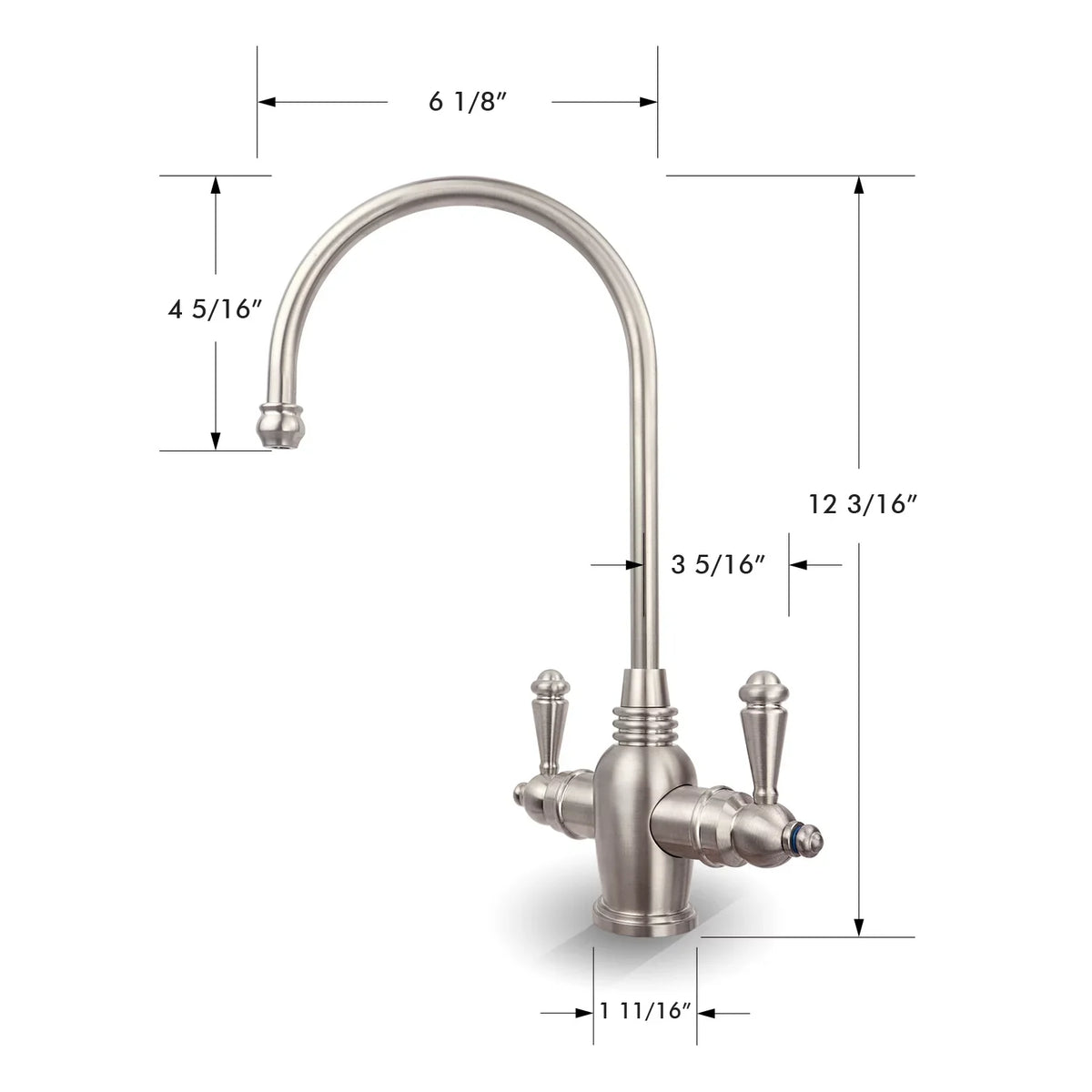 Arlington Hot Instant Osmosis APEC Cold Brushed Nickel 2-Handle Faucet Dispenser Drinking Reverse in liquid and