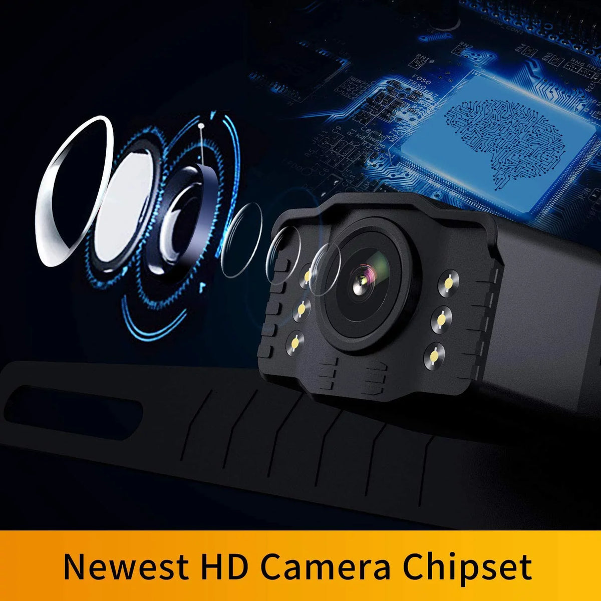 Xroose Night 149° IP69 View HD Camera, Backup Wide Field Plate License Colored S2 of Camera, Waterproof Wired