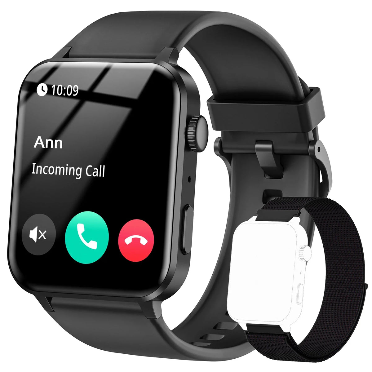 and Modes Bluetooth Black for 100+ Call/Voice Watch Fitness Sports iOS, with 1.83" Waterproof, for Smart Watch Women Android Assistant,