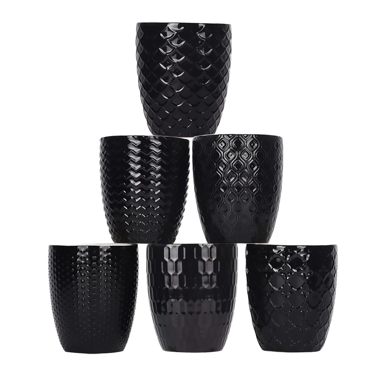 11.95 6 Ceramic, Coffee Pack Cup Black, Set, Coffee, for Milk, Coffee liquid, Mug Floz