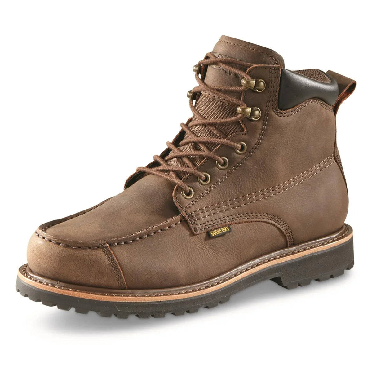 Gear Guide Leather Work Mens Moisture Shoes, Chukka Insoles, Timber Boots Waterproof Ankle Boot Rugged Wicking Pull-On