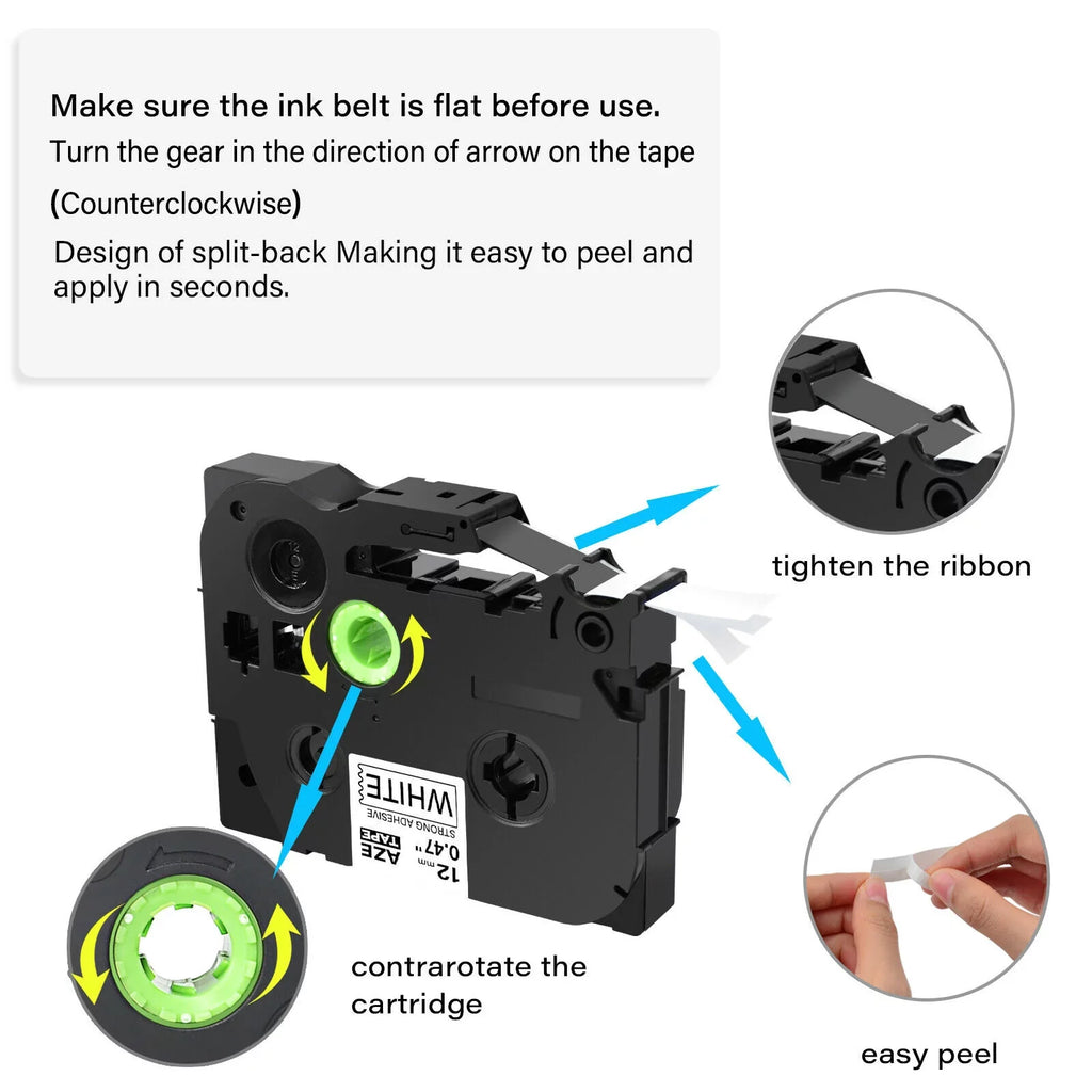 TZ TZe Black Strength Laminated Brother Compatible TZ-231 Tape TZe-S231 for 12mm 40PK P-touch TZ-S231 on White Label TZe-231 GREENCYCLE Extra