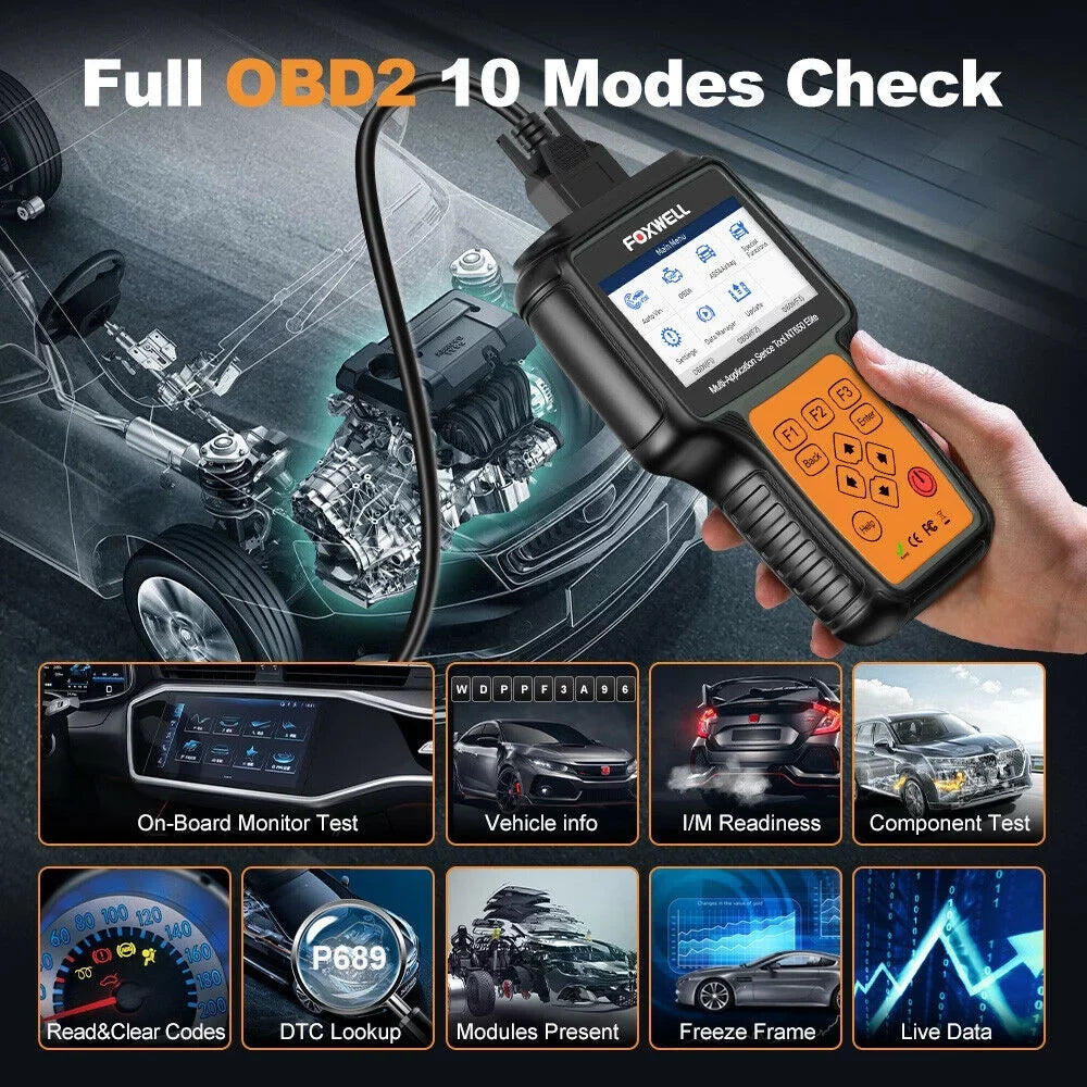 with Code TPMS DPF Air NT650 EPS Reset Light FOXWELL Oil II Car ABS OBD2 Battery Scanner Registeration TPS Automotive Reader EPB OBD Bag Elite SAS