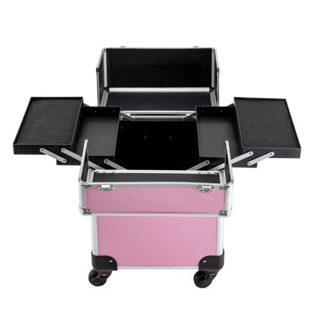 Case Trolley Extendable Train Box Space Makeup Storage Cosmetic Large Rolling