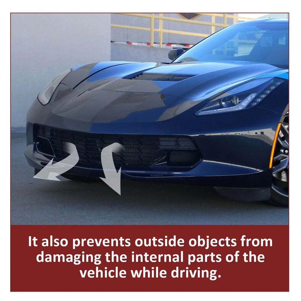 C7 Front Corvette Painted Cover Camera Bracket) Lower Kojem Z06 All Front Glossy Models (W/O design Black 2014-2019 Bumper Plastic Chevrolet Grille for