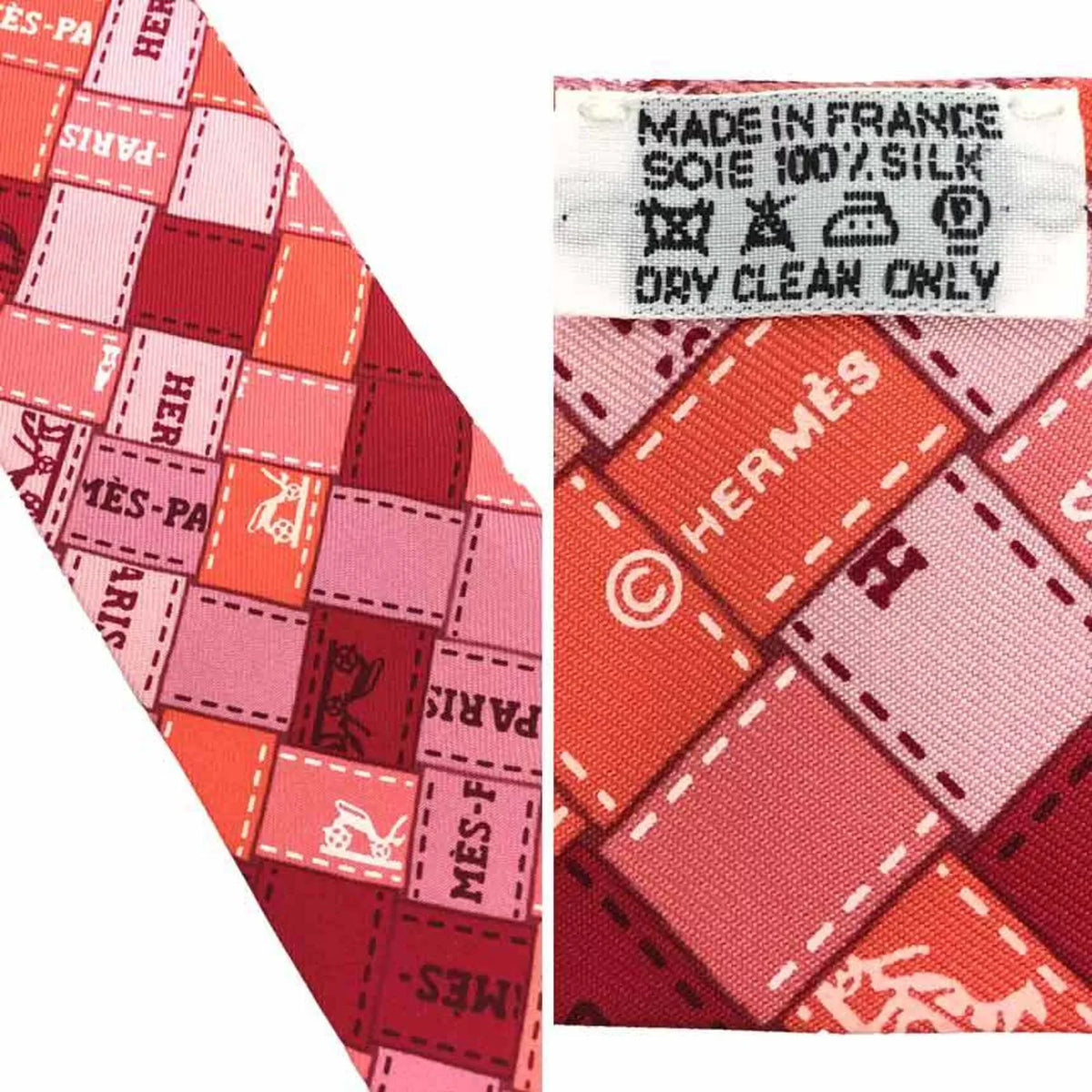 Bolduc Twilly 100% Muffler au HERMES Pink New) Carre Silk Pre-Owned 2019 (Like aq7360 Check Hermes Scarf
