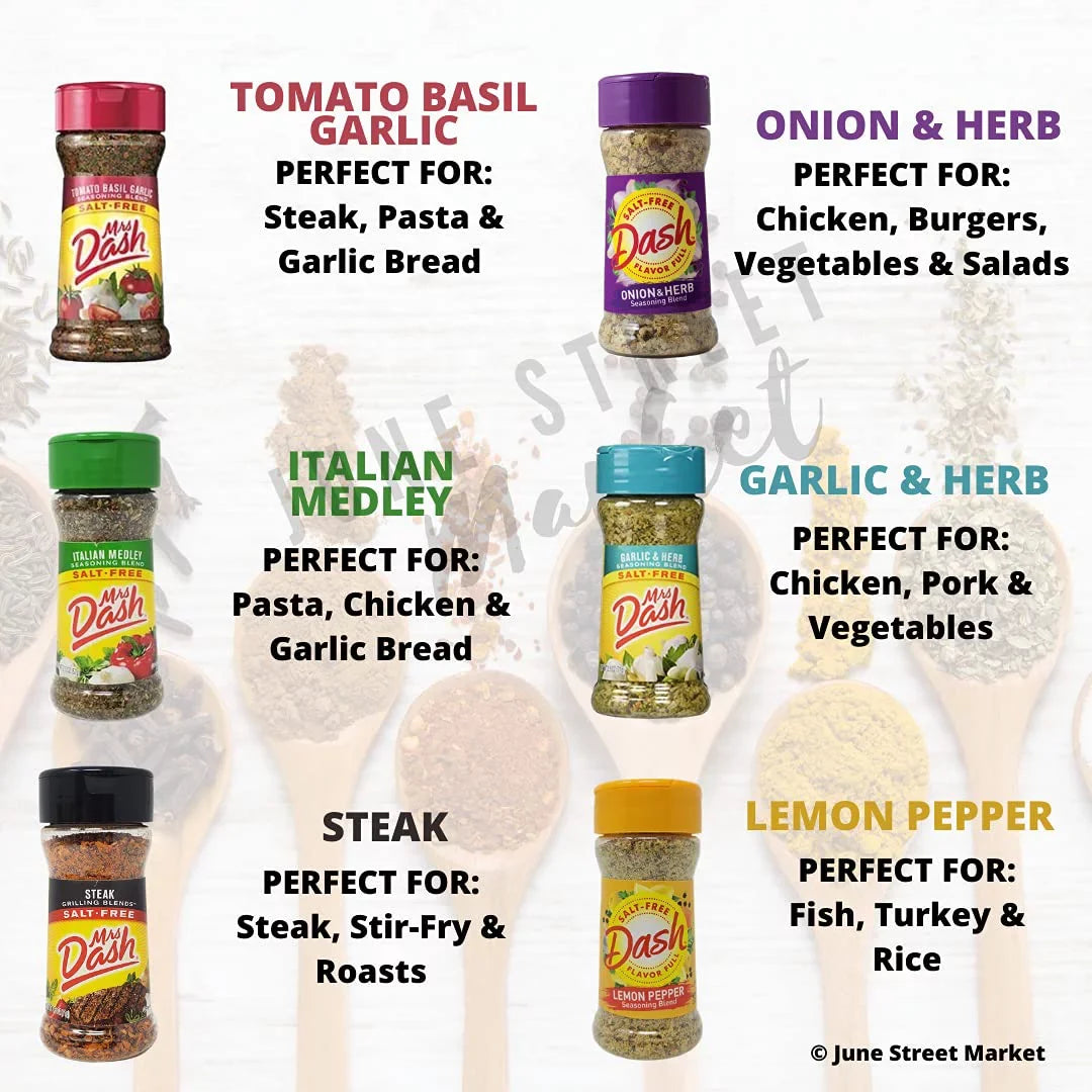 No Set June with Flavors Market (28.8 Dash New Salt - Mrs. Total) Variety Street oz Blend Card Seasonings 12 Blank Recipe Starter