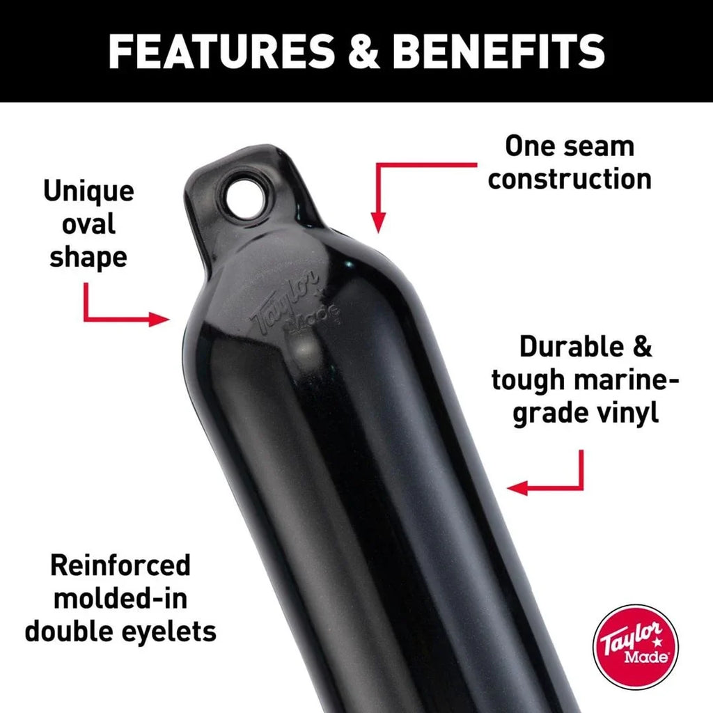 Inflatable 4.5 31721 in. Made Black Taylor Cylindrical 16 Twin Eye Fender x