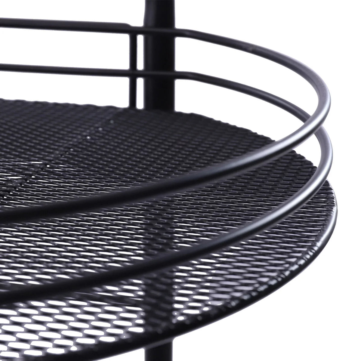 Rolling Cart, Organizer Storage Basket Carts Utility 4 Wheels, Cart, Trolley Metal Tier Art with Storage Black Kitchen