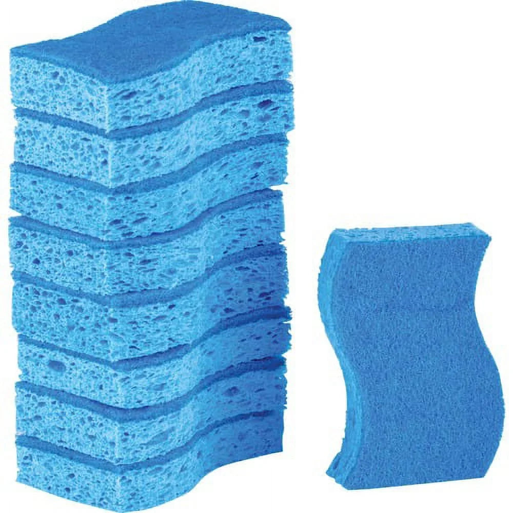 x 2.8" Width 9/Pack Non-Scratch Cellulose - Blue Scrub 4.3" Height Sponges 0.8" Depth - Scotch-Brite x -