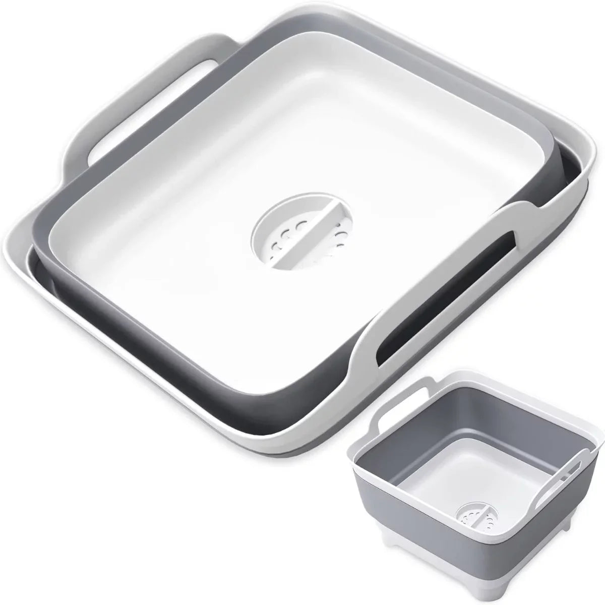 Portable Sink,Folding Basin Plug(Gray) Imoment 2.4 Dish Tub Tub,Washing Collapsible with Gal(9L) Laundry Draining