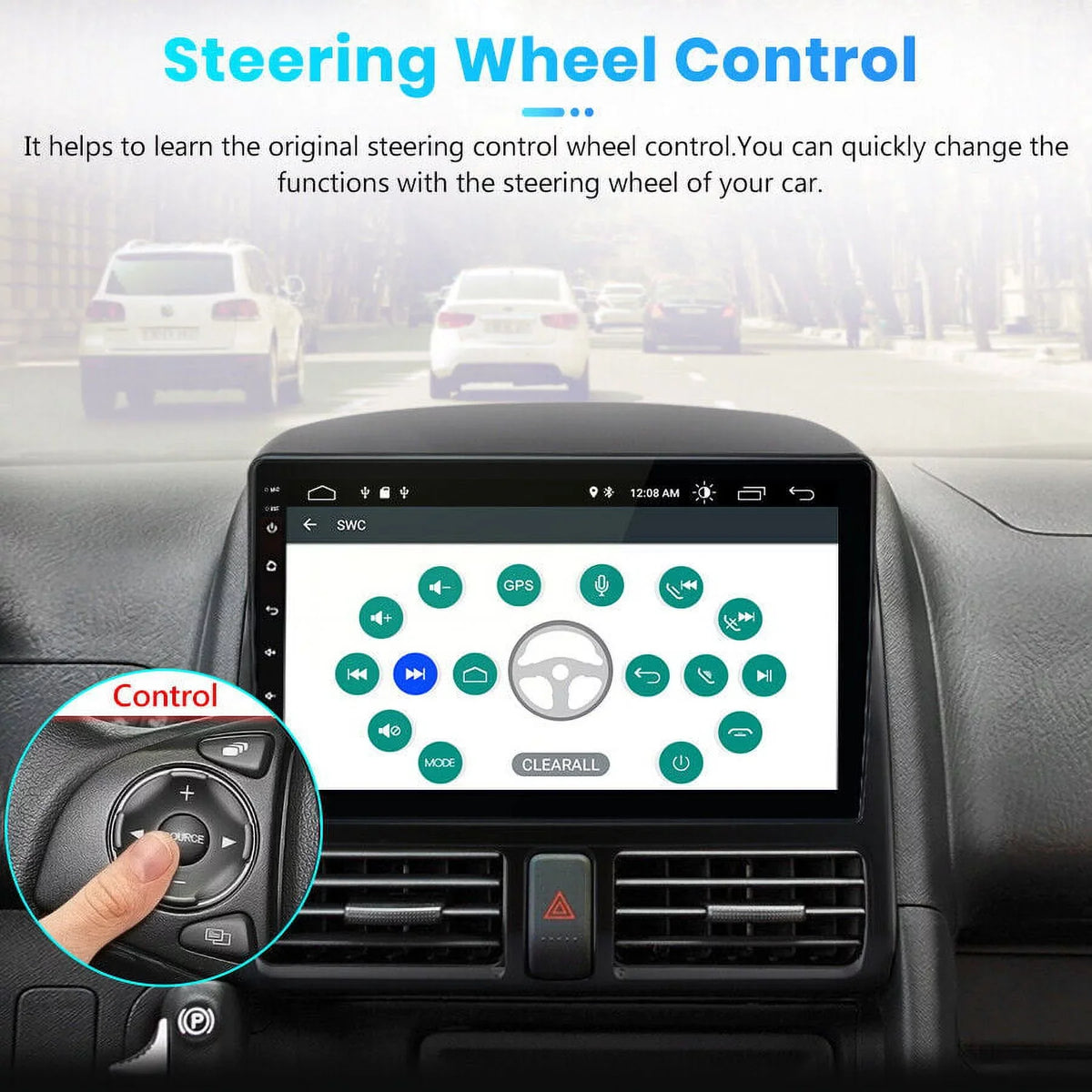 Navigator 2001 GPS WiFi for Screen 2003 CRV 2002 Radio 2004 Car Honda Touch Mirror Android 9 Inch 2005 FM 2006,1+32GB Bluetooth Link Auto with Carplay AWESAFE Radio Stereo