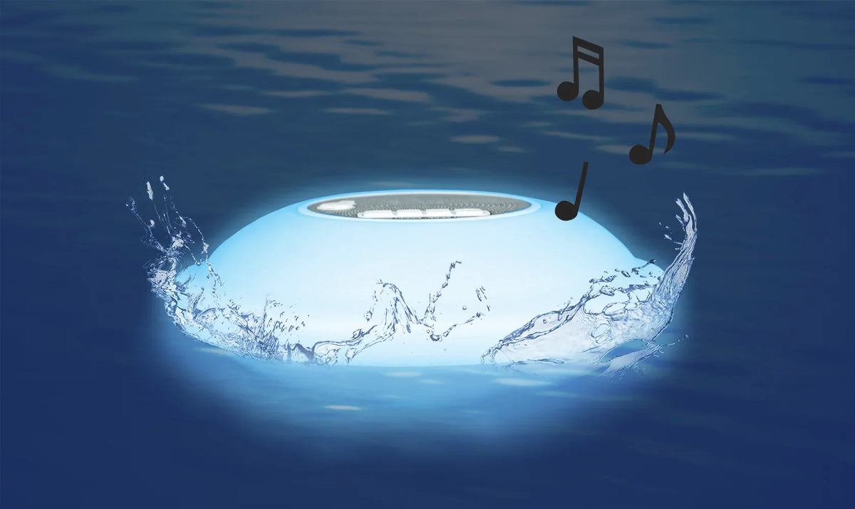 LED Functionality Speaker Display Phone Multi-Light Swimming Backlight - Portable Pools, with Outdoors Bluetooth for Waterproof Color 7 Lakes, Call Floating Poolmaster