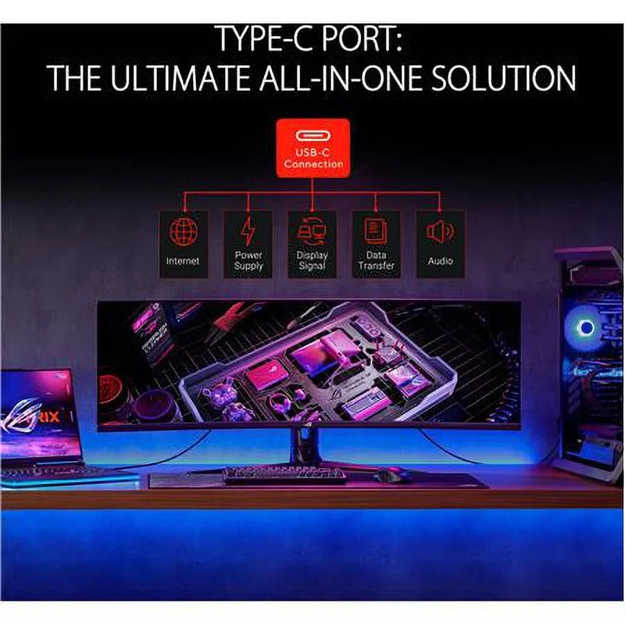 1440), 90% Motion Input USB-C, Switch x Strix Dual Extreme Ultra-wide (XG49WCR) Sync, KVM 32:9 (5120 ASUS Monitor - HDR DCI-P3, QHD Gaming ROG Low DisplayHDR400, 49" Curved 165Hz, Blur RJ45, Dual