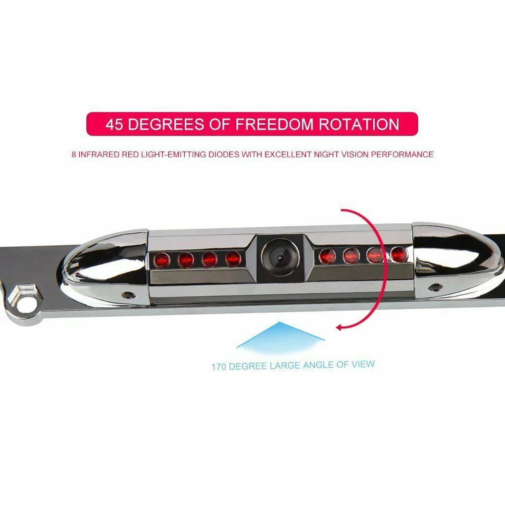 License View Camera Plate Security Vehicle Waterproof Absolute 8 Camera Bright Night Chrome Assist Front Camera with LEDs Frame Vision Universal Angle Front 170° Car Viewing CAM2100S