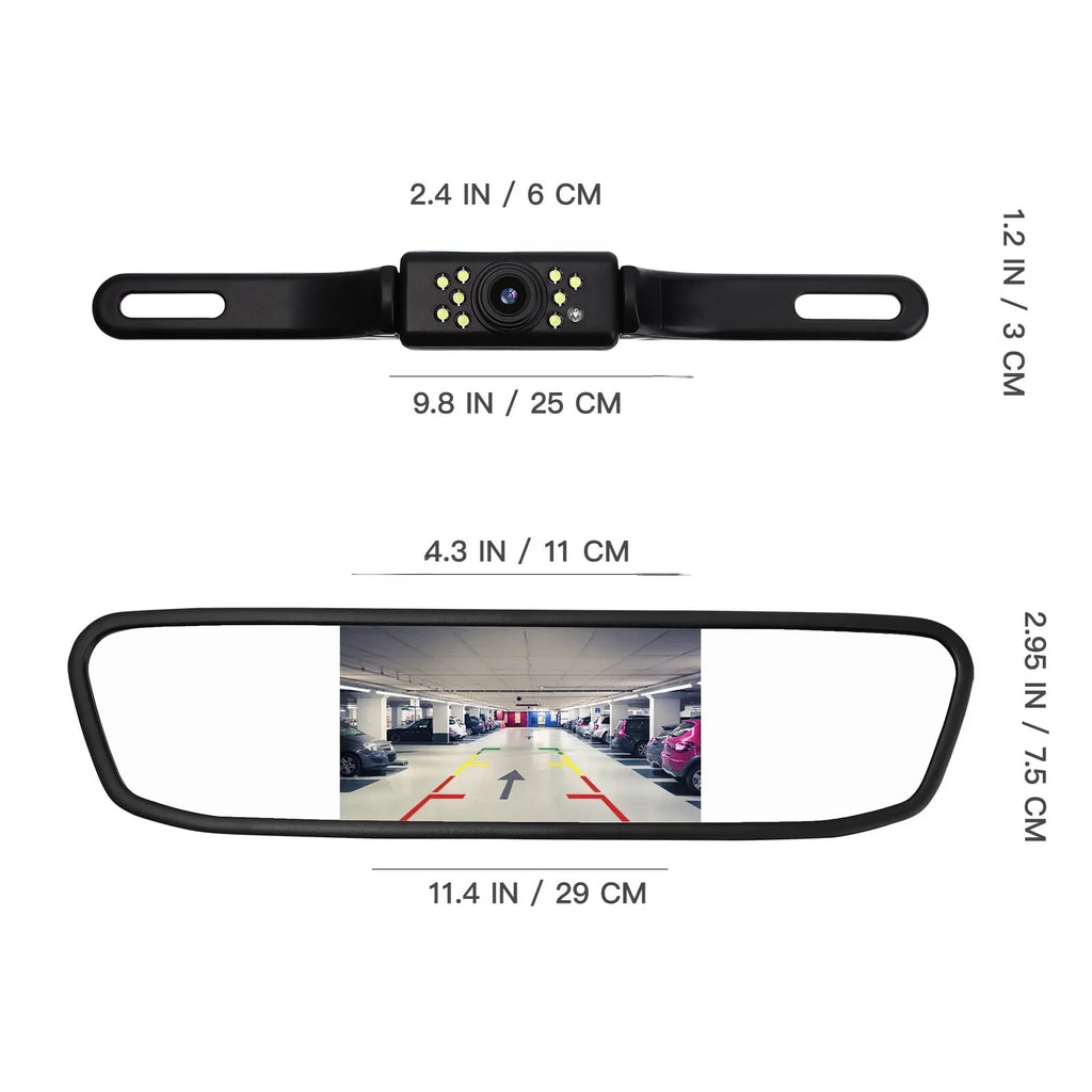 Parking Car Driving Rear View System Mirror Vision Backup Night Cam Cheefull Camera 4.3" Reverse Camera,Vehicles