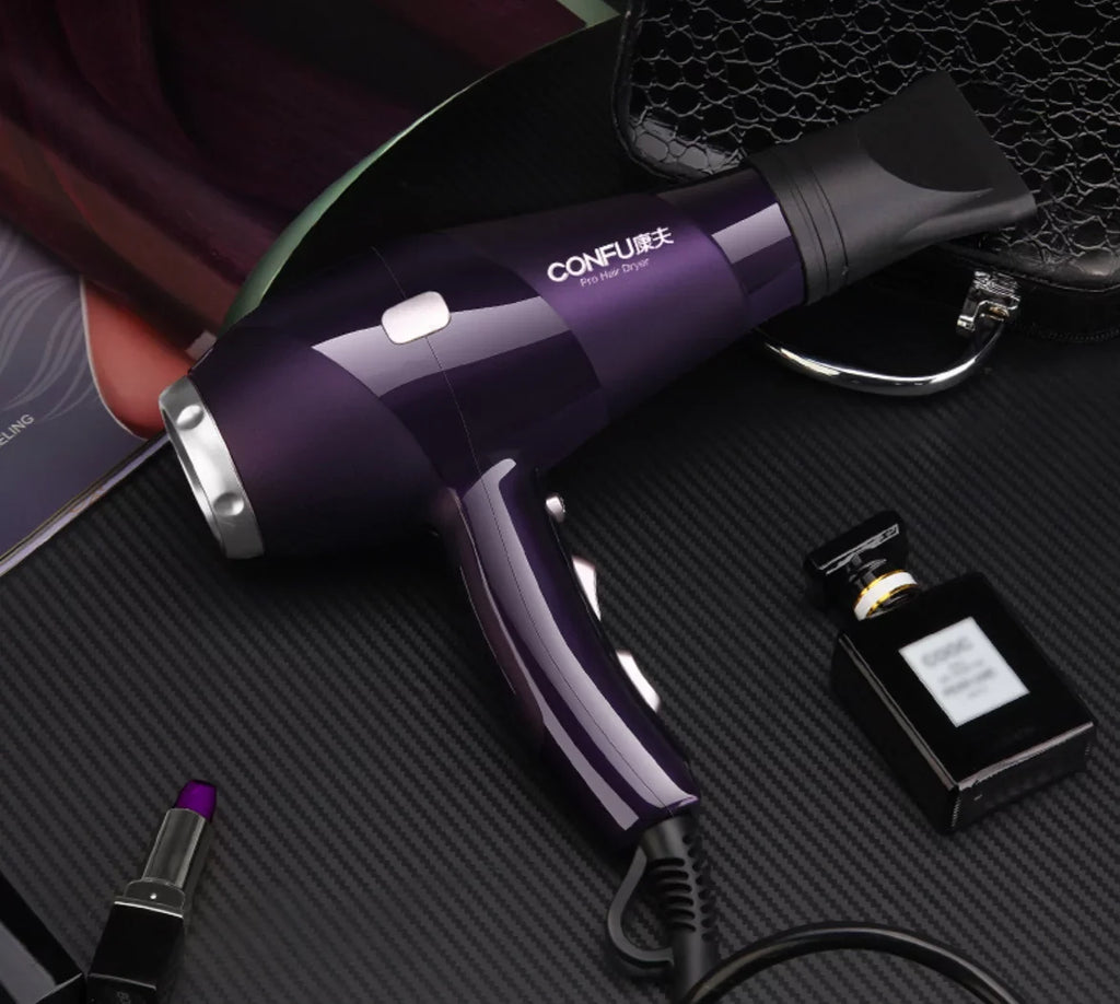 Speed Settings, and Button, 2 and Dryer, Results, 3 Cool for Ionic CONFU Dryers Dryer, Hair Concentrator Function Hair Nozzle(Red) Power High air Shot for Heat Shinier Women, 2300W cold hot