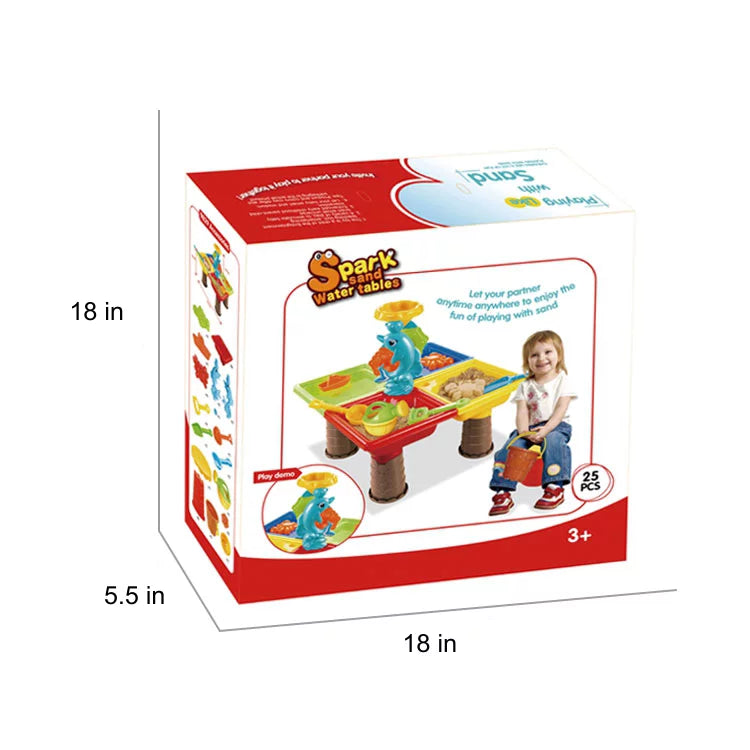 Dolphin Beach Table with Pcs Sand Mundo liquid Set Activity 25 Toys Toys