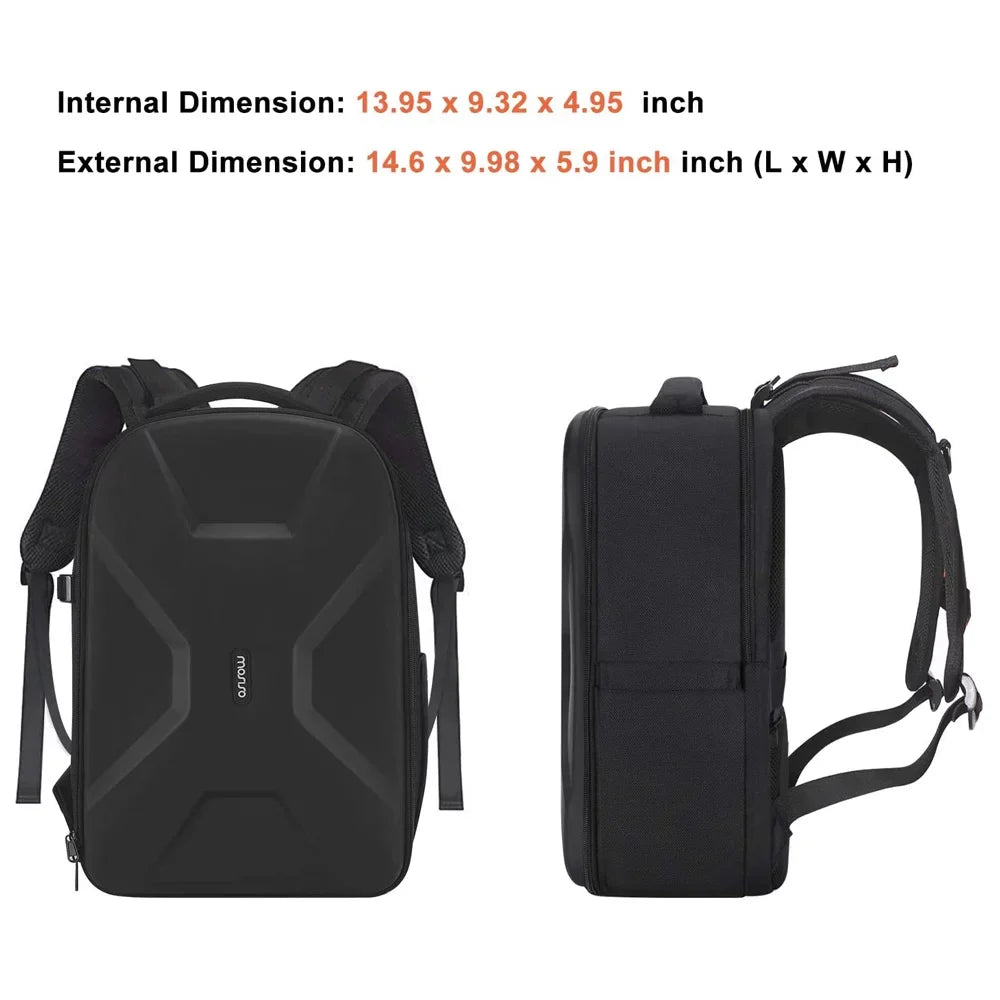 Waterproof Black Compartment, Protective Camera for Mavic Canon/Nikon//DJI with Mosiso Tripod DSLR/SLR/Mirrorless Bag Camera Drone, Case Photography Holder&Laptop Hardshell Backpack