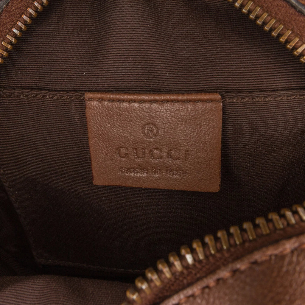 Unisex Crossbody Brown Pre-Owned Crossbody GG Bag Authenticated (Good) Fabric Canvas Round