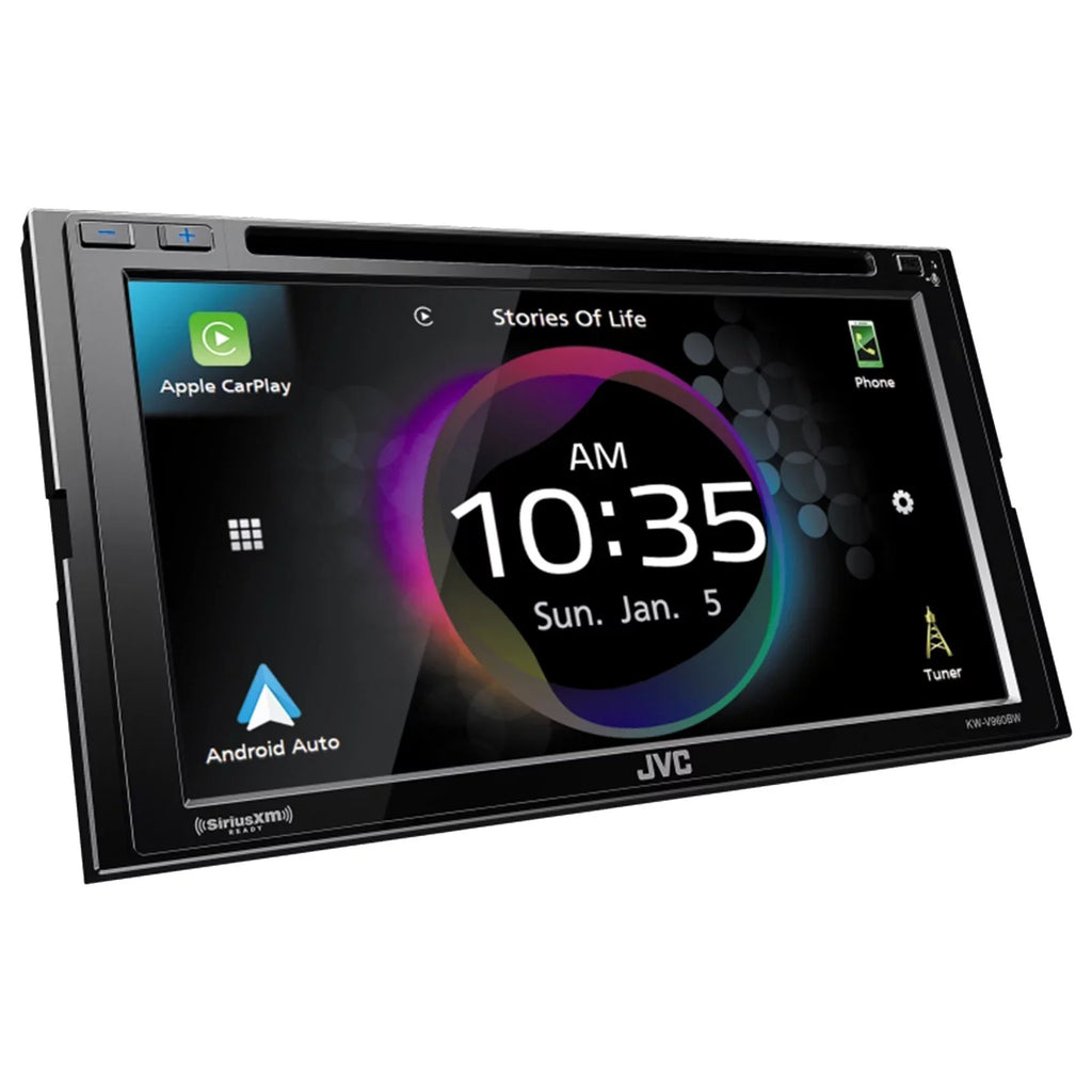 2x Coaxial Bluetooth Double Watt Speaker Car Receiver Speakers CD/DVD Bundle Power JVC Upgrade AM/FM Radio 16G and Factory Dual with Player DIN Wire 6x9" KW-V960BW Peak USB 4-Way Audio 550 Combo Car