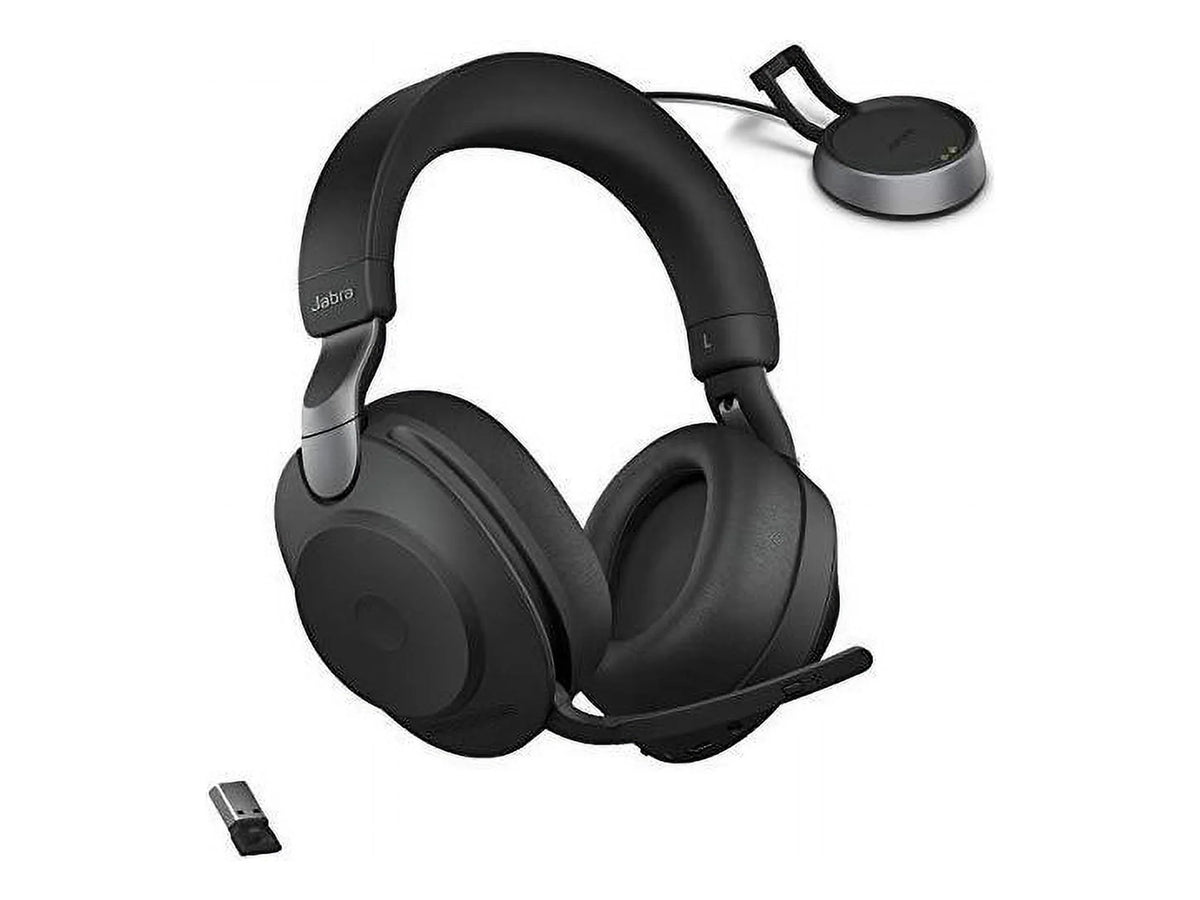 Battery Calls Wireless Life, Noise Bluetooth UC Advanced Cancelling Headphones Wireless Headphones 85 Music, Headset Hours for with Link380a, Stereo, and of Evolve2 37 Jabra Black -