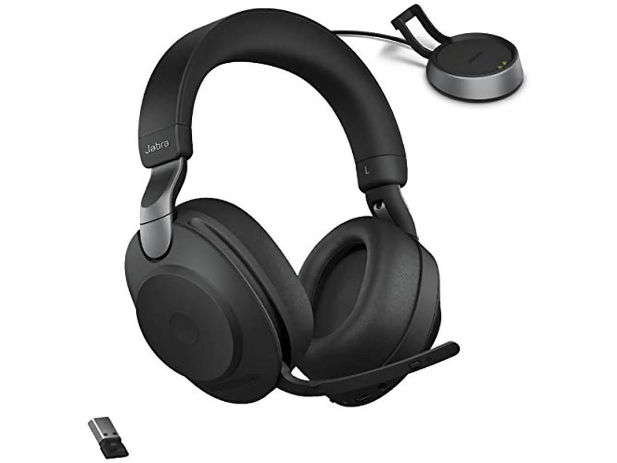 Battery Calls Wireless Life, Noise Bluetooth UC Advanced Cancelling Headphones Wireless Headphones 85 Music, Headset Hours for with Link380a, Stereo, and of Evolve2 37 Jabra Black -