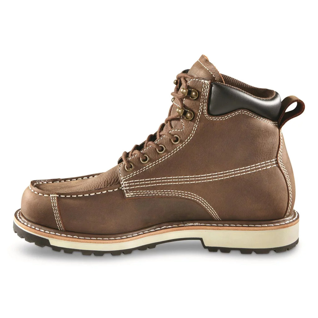 Gear Guide Leather Work Mens Moisture Shoes, Chukka Insoles, Timber Boots Waterproof Ankle Boot Rugged Wicking Pull-On