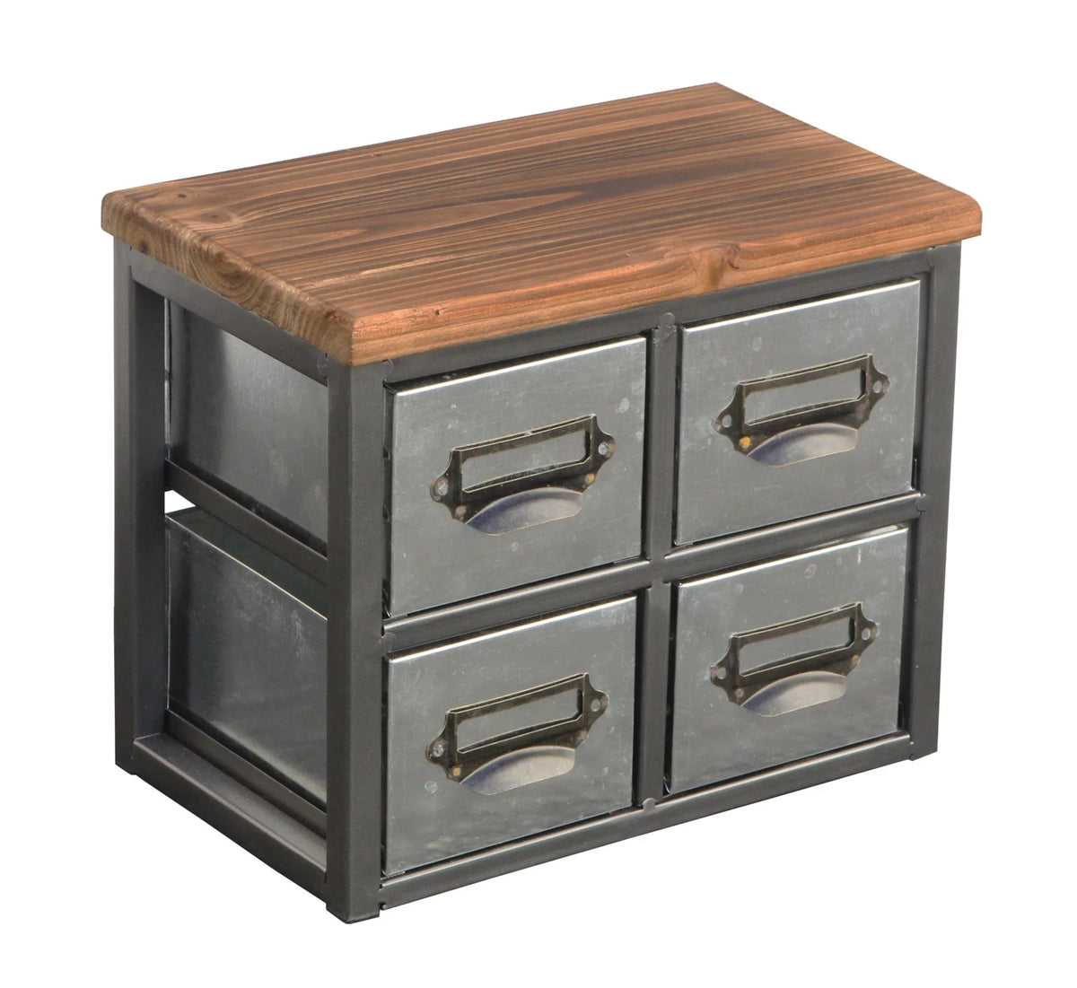 Organizer 4 & Vertical Short Galvanized Top with Scoop Metal Wood 4627 Drawer Handle Frame Cheungs Label -