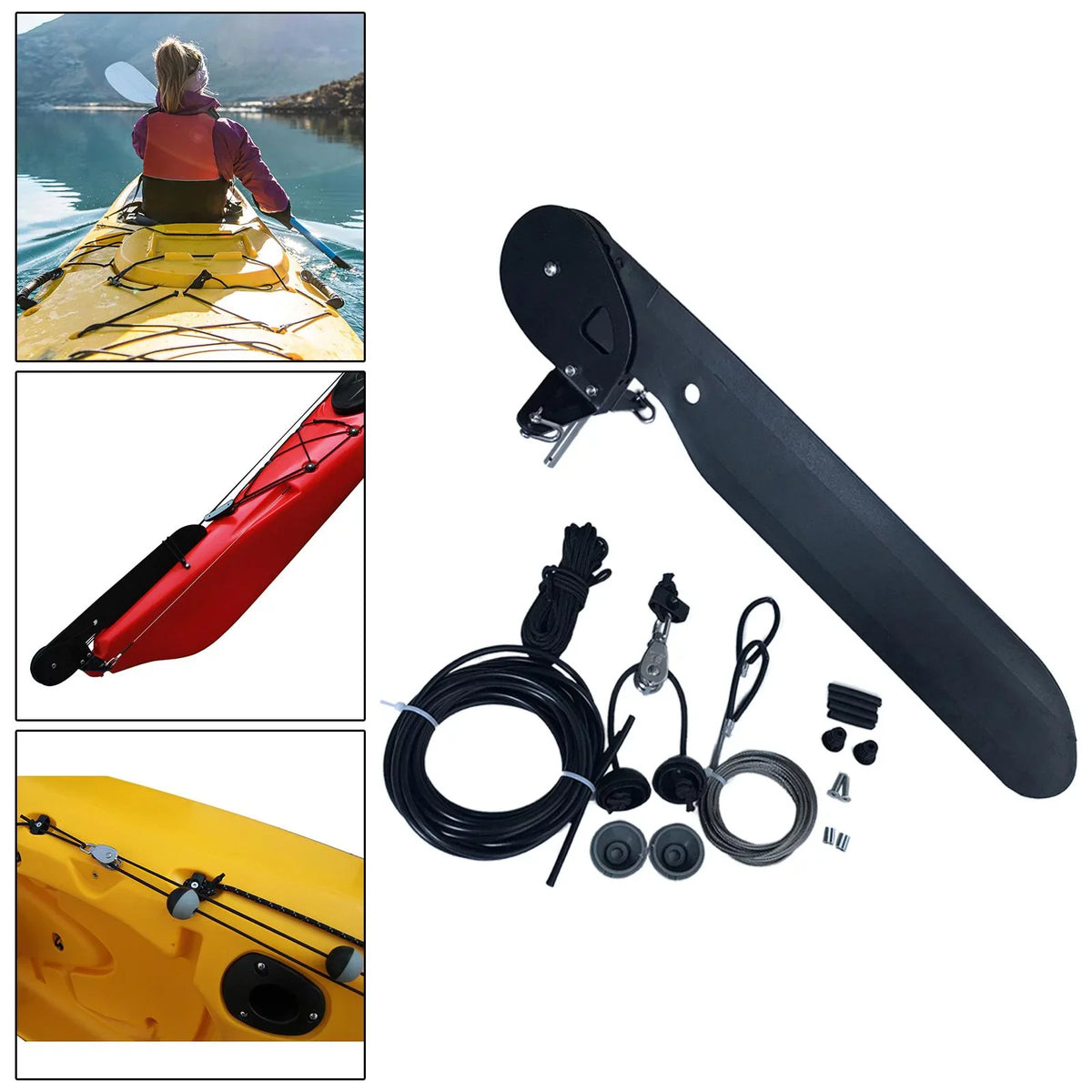 Boat Control Steering Kayak System Canoe for Fishing Rudder Direction