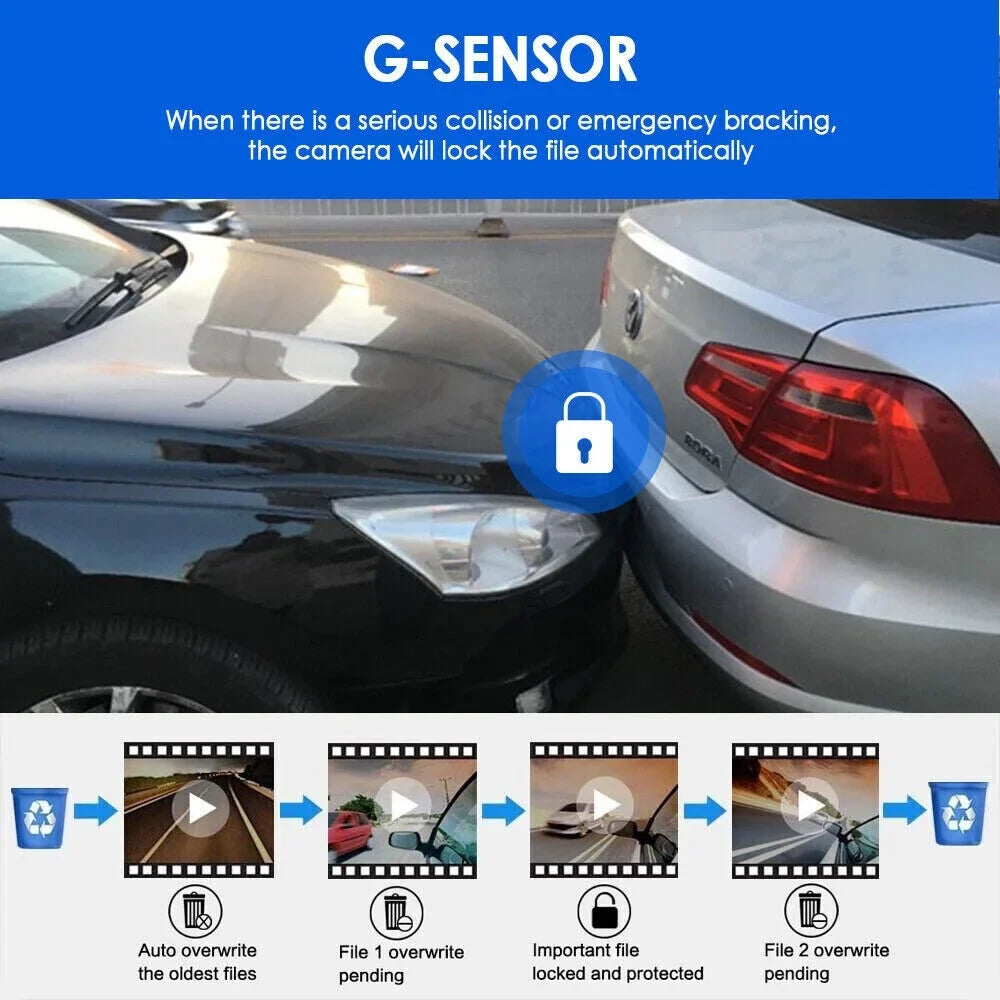 Dual Cam Onemayship Dash Dvr Inside Camera Lens Hd 3.16In Front 1080P Recorder Car Night