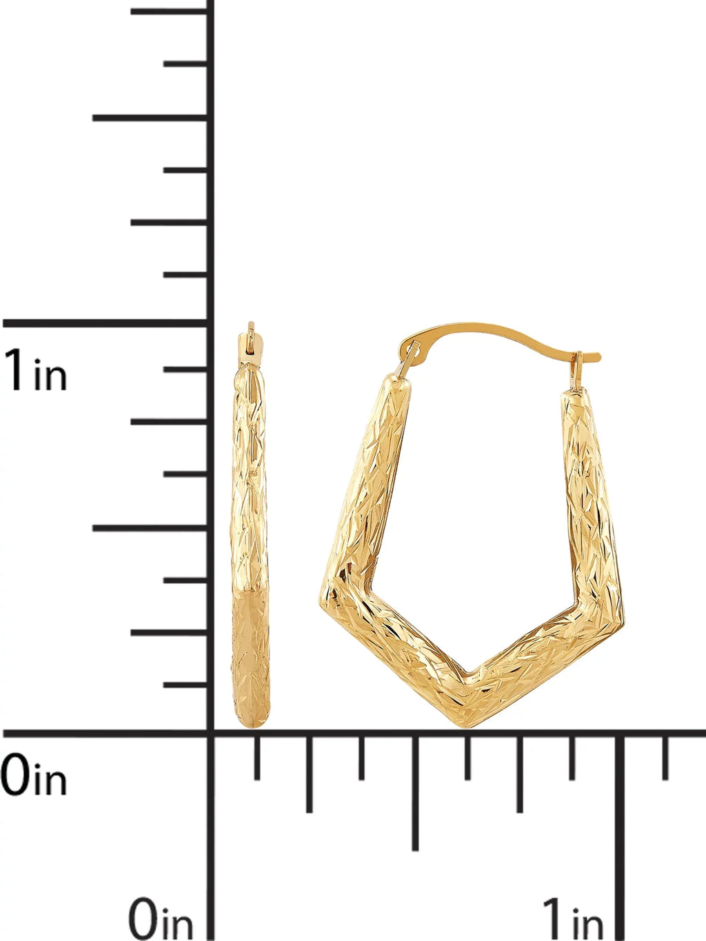 Knife Hollow Edge 10K Fine Hoops Brilliance Jewelry Gold Earrings Round Yellow