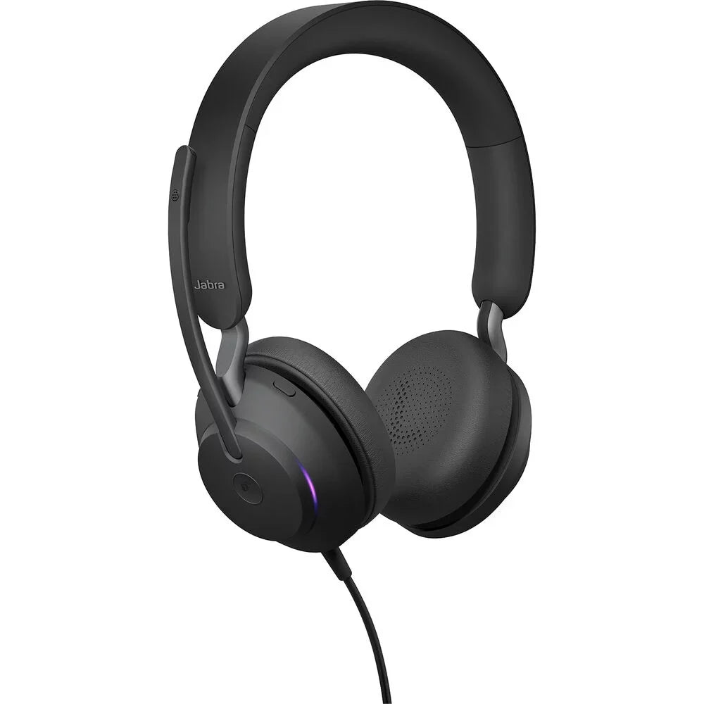 Headphones, Music, Jabra Wired (Open 40 - Box) Headset USB-C Noise UC Cancelling All-Day for Passive and Headphones, Evolve2 Calls Stereo, Comfort, UC-Optimized Enhanced Telework USB-C, with - Black