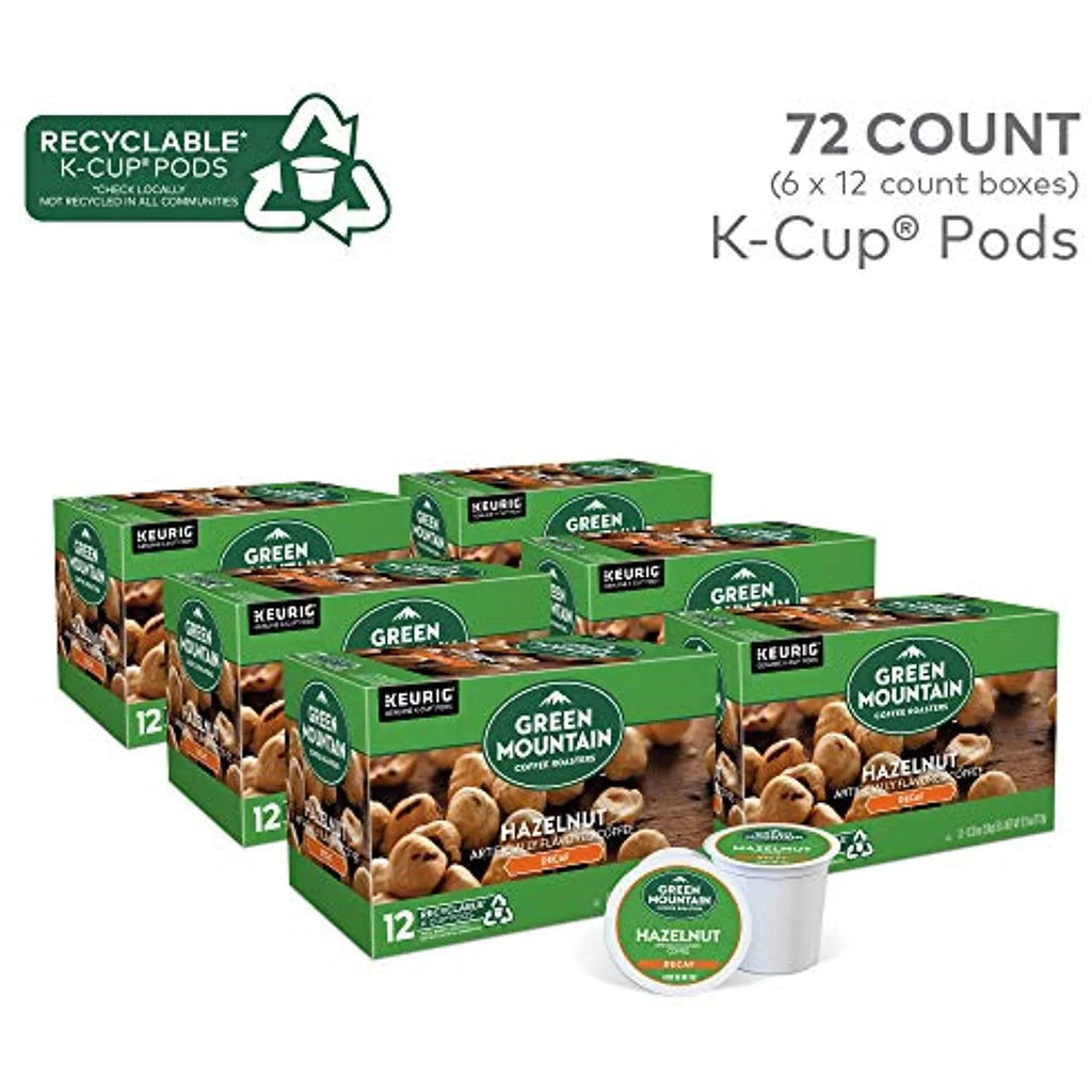 Roasters Decaf, Hazelnut, (Pack Count Green Count Serve K-Cup Coffee Coffee May (Packaging Single Of 6) 72 12 Pod, Mountain Vary),