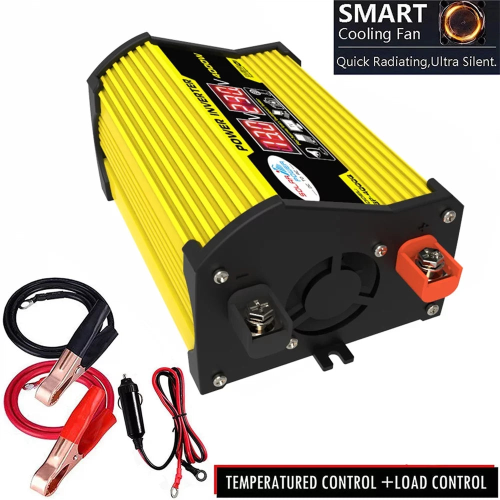 Power DC12Volt Display Inverter AC110220Volt SineWave Car To Gecheer Modified Inverter Inverters Portable Dual Inverters 4000W Transformer Auto USB