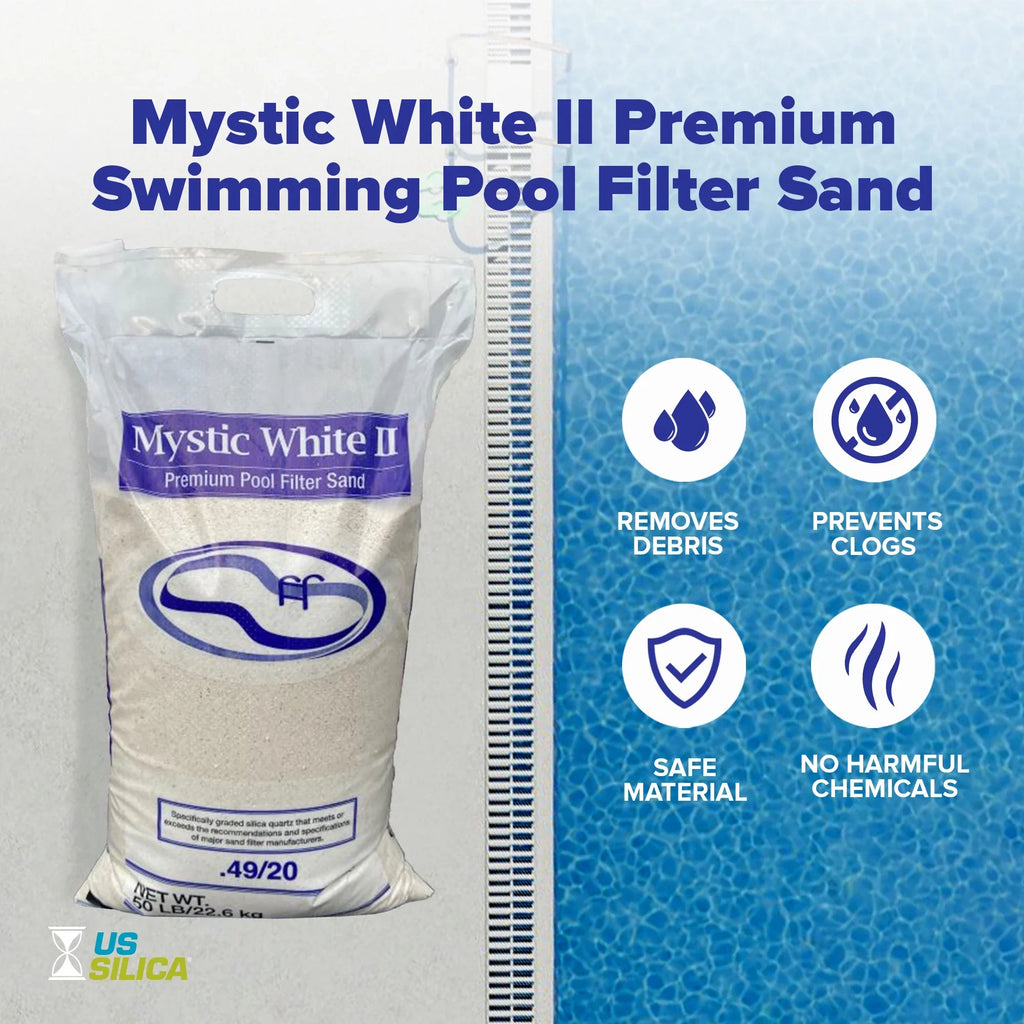 Filter 50 Sand, White, Swimming Mystic US Pool Bag II Silica Pound White