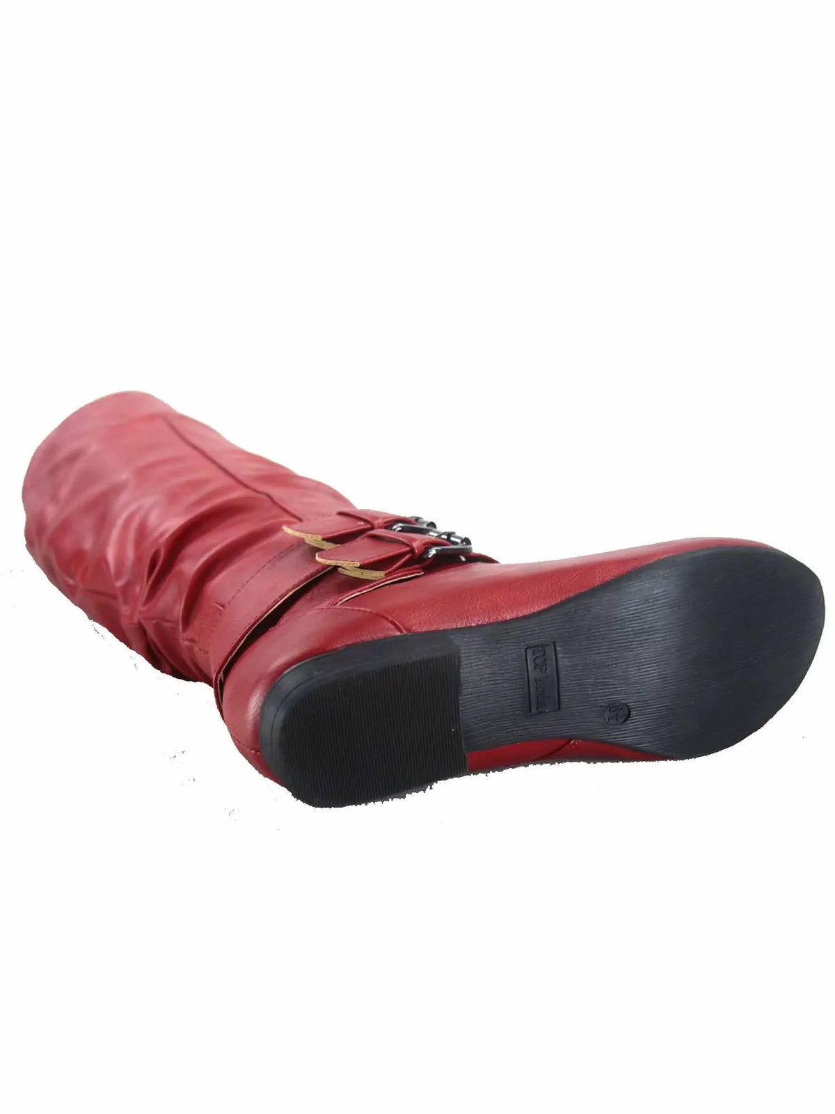 High Riding Coco-20 Boots Buckles Round Zipper Fashion Women's Low Toe Heel Knee