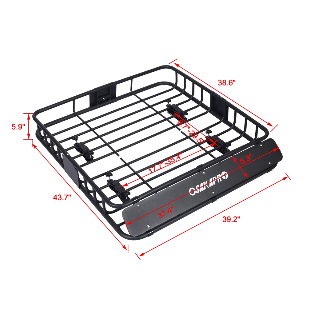 Cargo steel Roof Rack Rack,Top Basket，Motoring Rooftop Carrier 43"，black Mount Roof