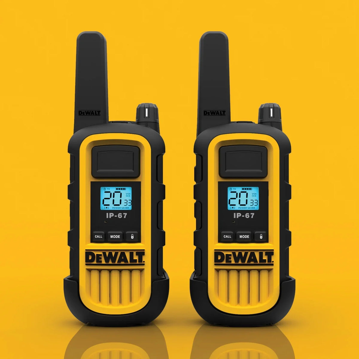 and DXFRS800B, Yellow DXFRS800-BCH6B Walkie-Talkie Black, Business 6 Bundle, DEWALT FRS Heavy-Duty Pack, 2-Watt